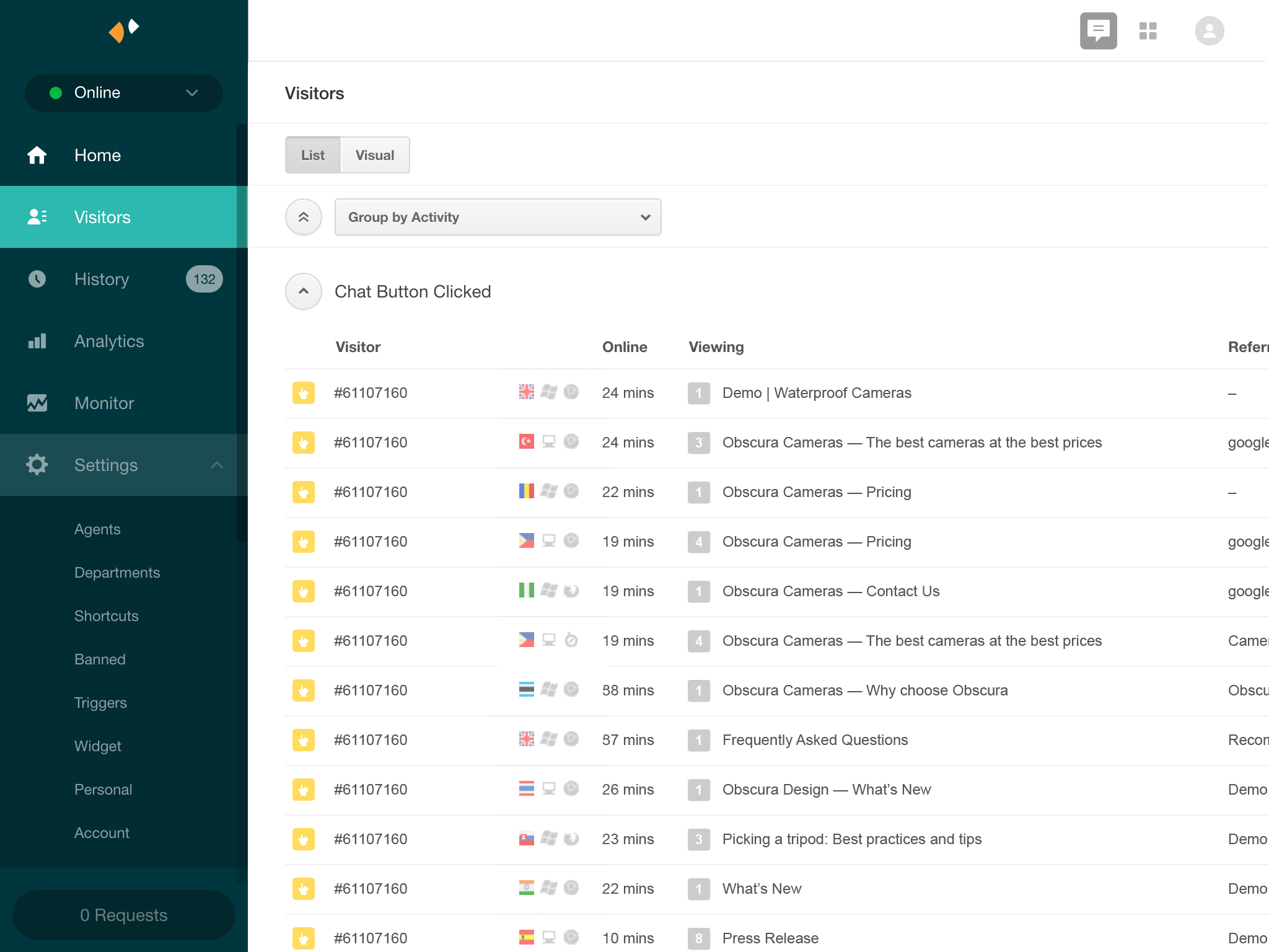 Zendesk Chat Visitors | Help Desk Migration Blog