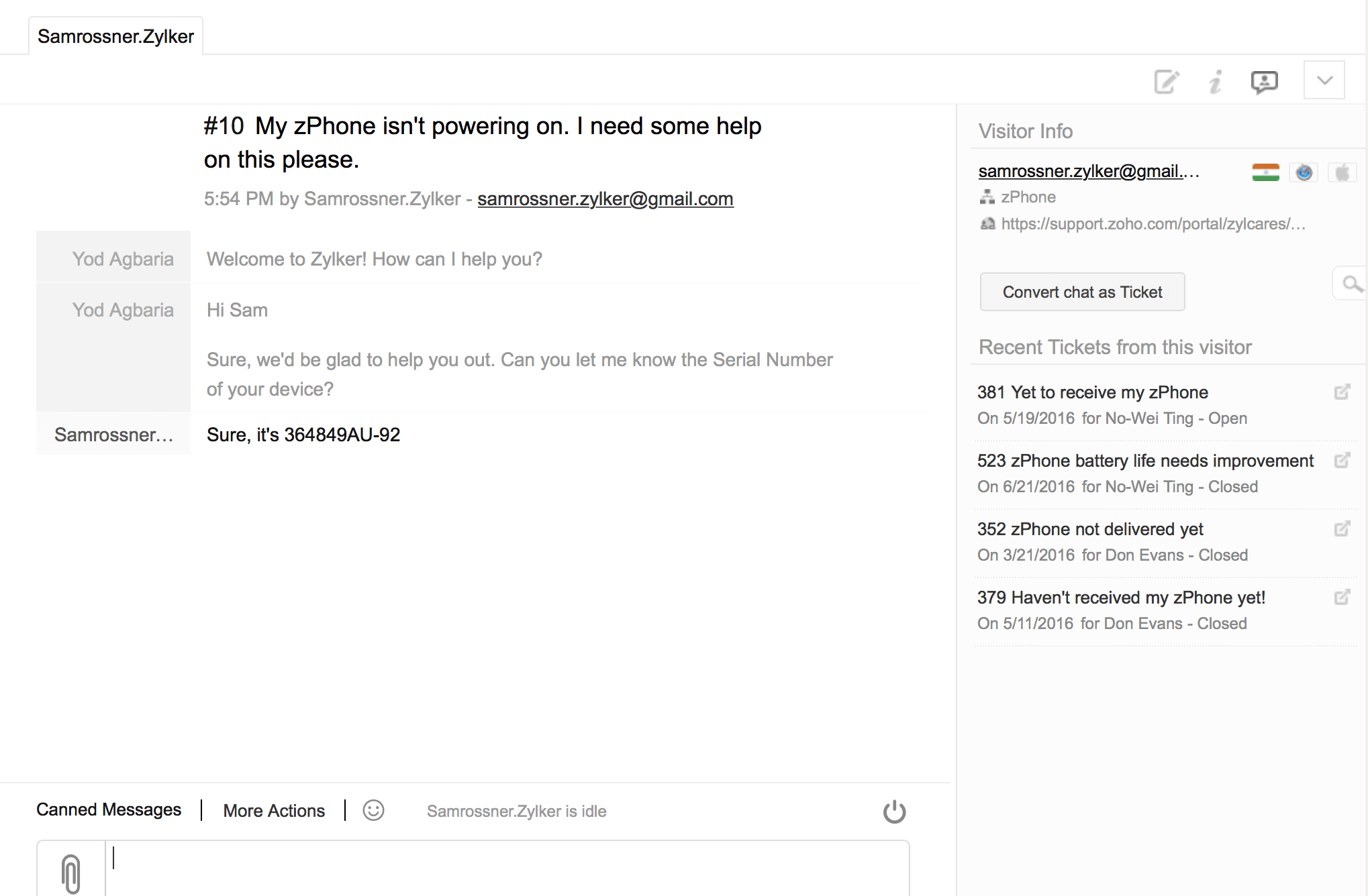 Zoho Desk Chat