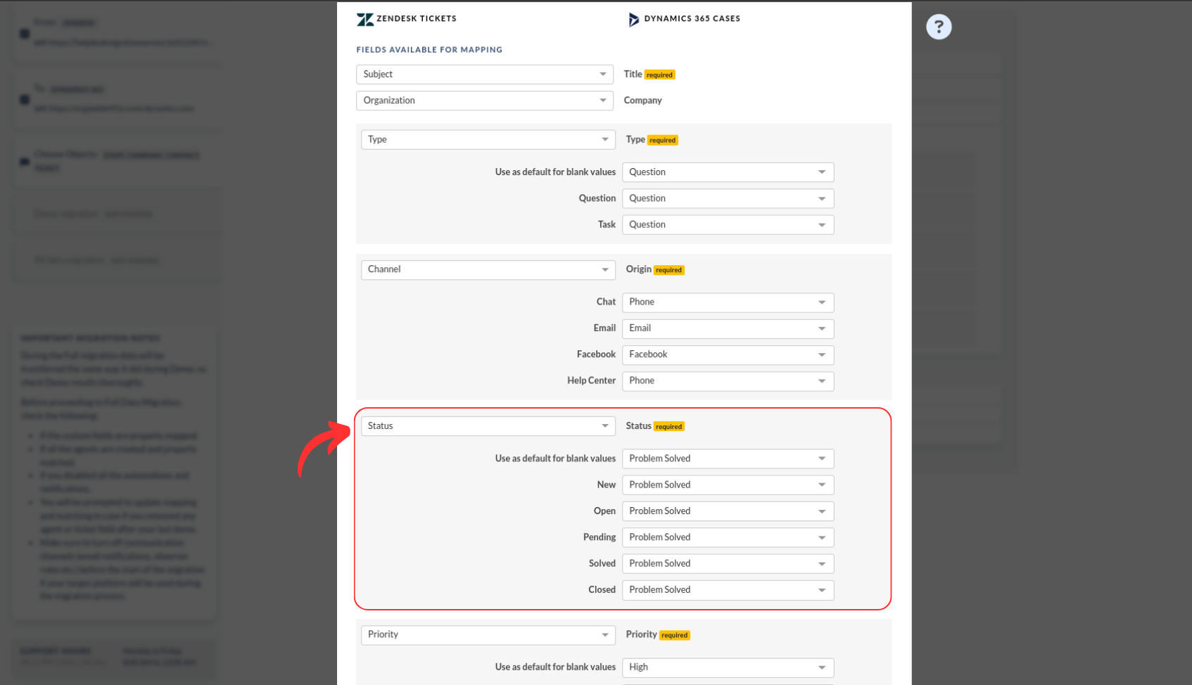 Dynamics 365 Datenmigration - Migration von Ticketstatus | Help Desk Migration Blog