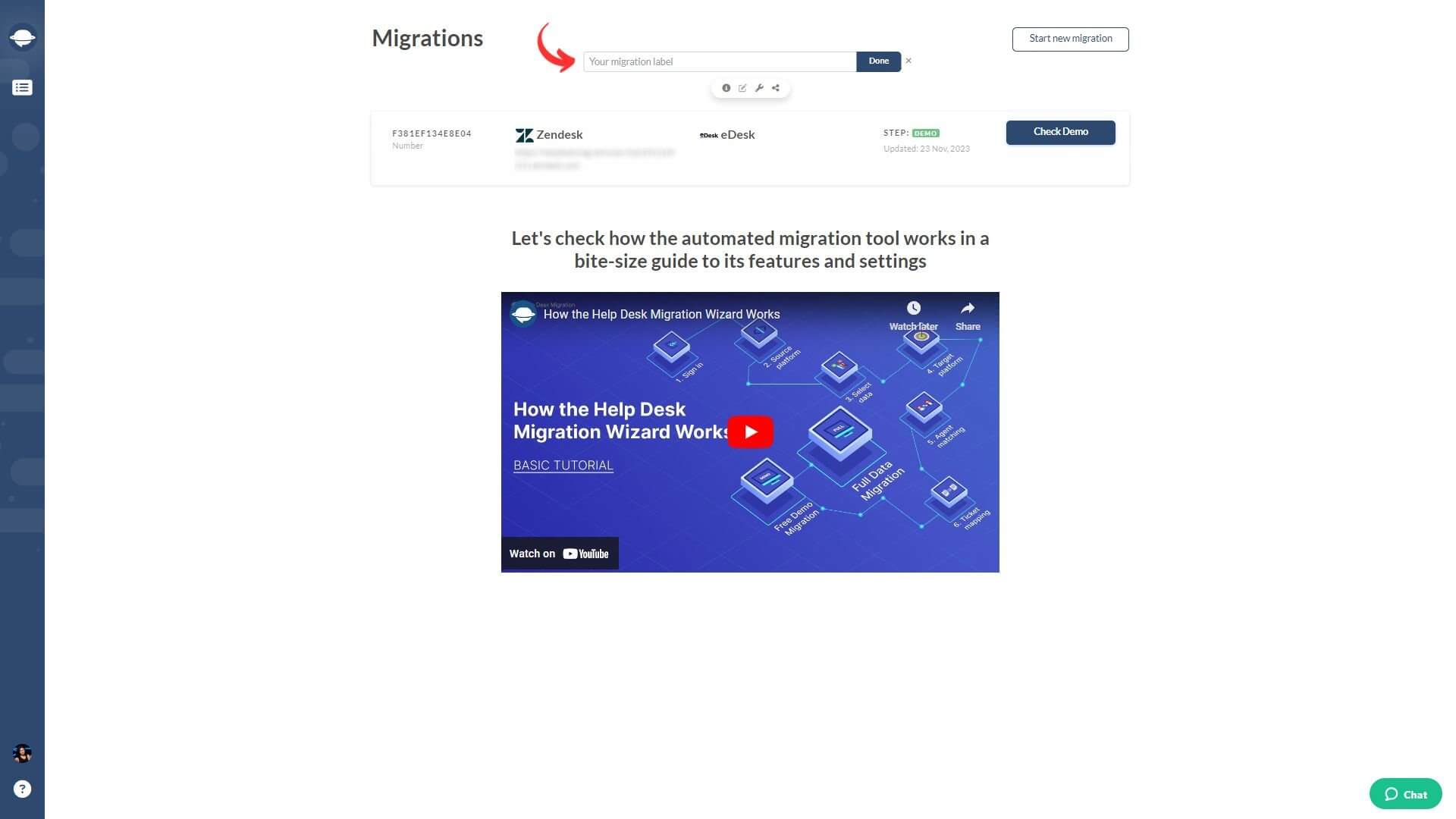 Rotular Migração de Dados