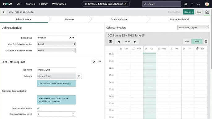 ServiceNow Scheduling