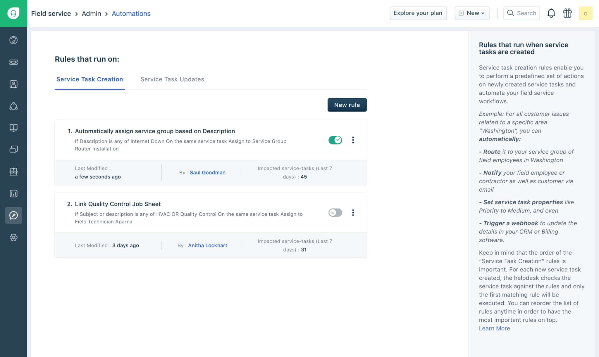 Automatización en Freshdesk