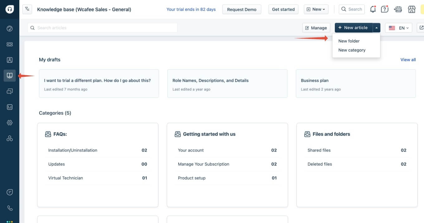 Base de conocimientos de Freshdesk