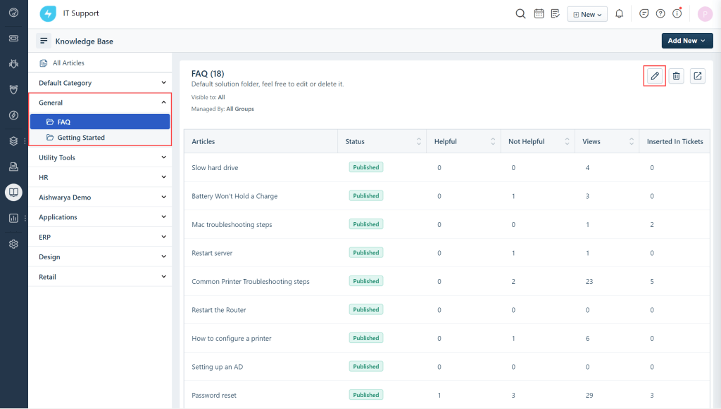 Self-service Capabilities in Freshservice
