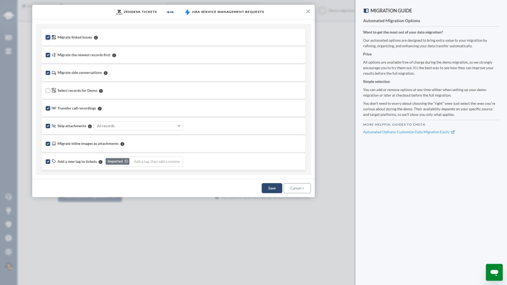 Options automatisées pour Jira Service Management