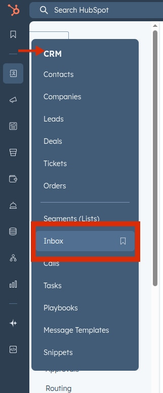 CRM inbox HubSpot
