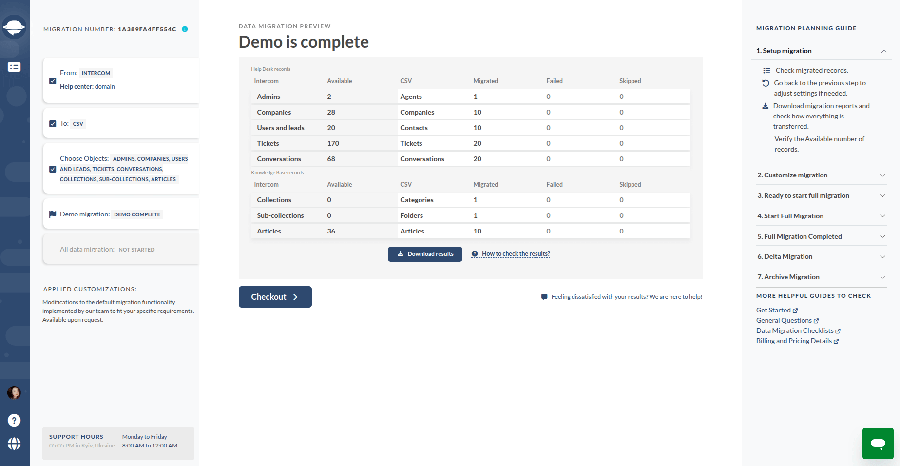 CSV Demo Complete Demo Migration - Migration Wizard