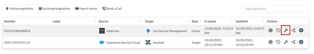 Migration Wizard Dashboard Migration Wizard Dashboard