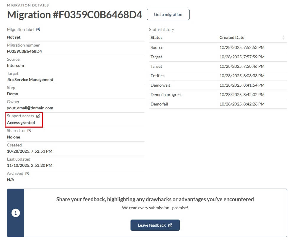 Migration Wizard Details Migration Wizard Details
