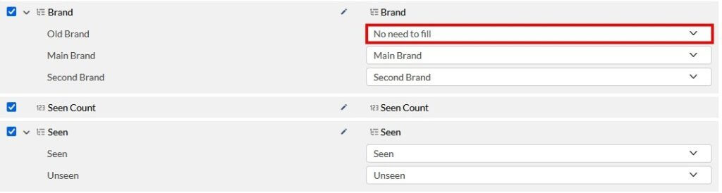 No Need to Fill Option