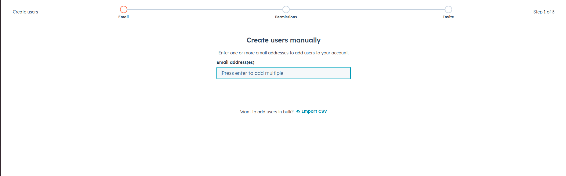 create users manually in HubSpot