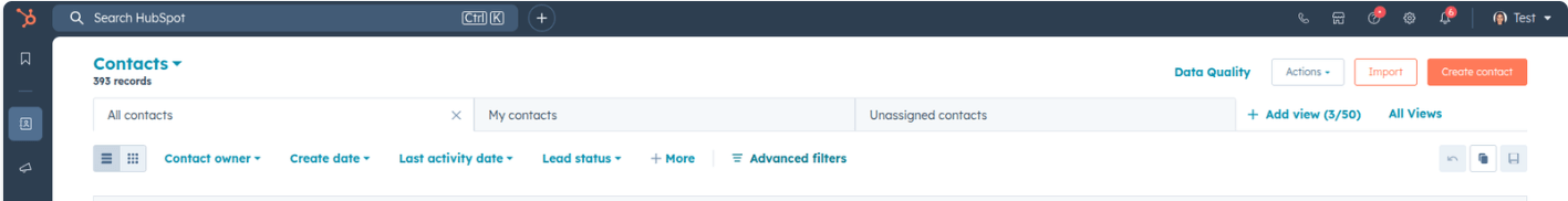 filter contacts in Hubspot