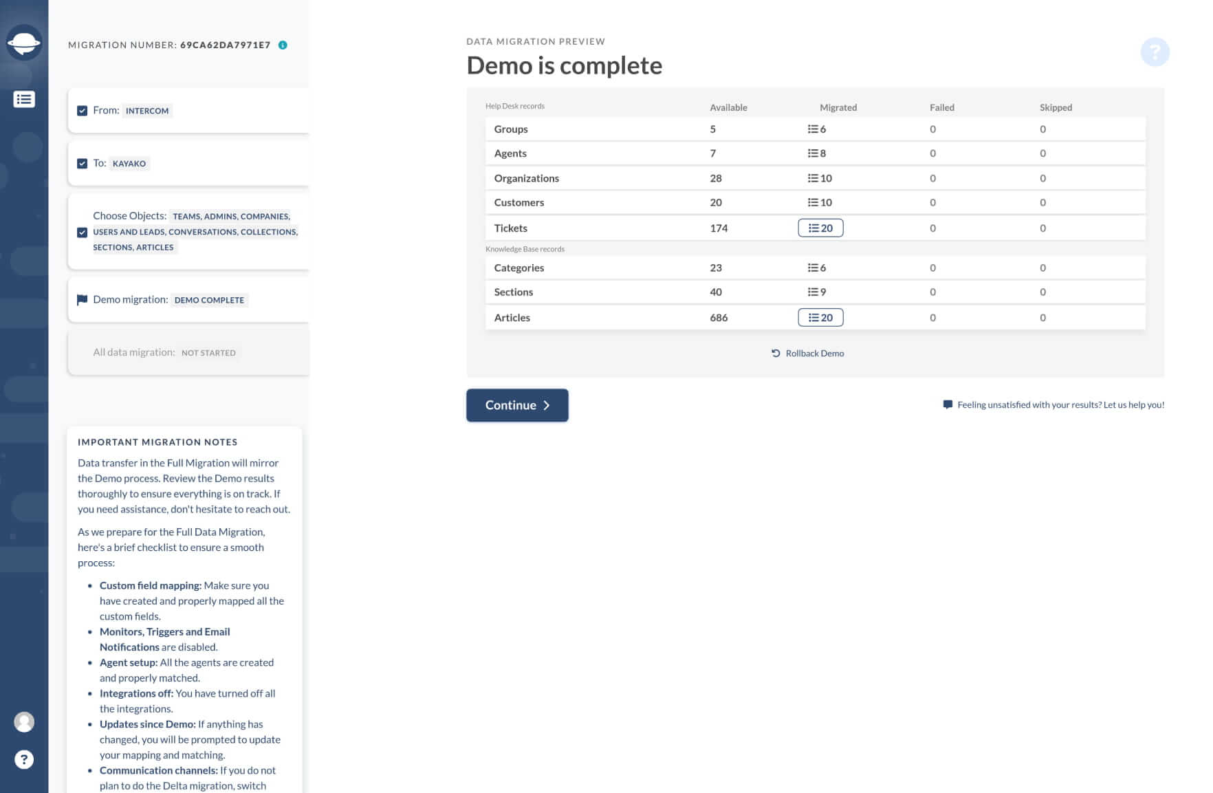 Demo Migration - Kayako