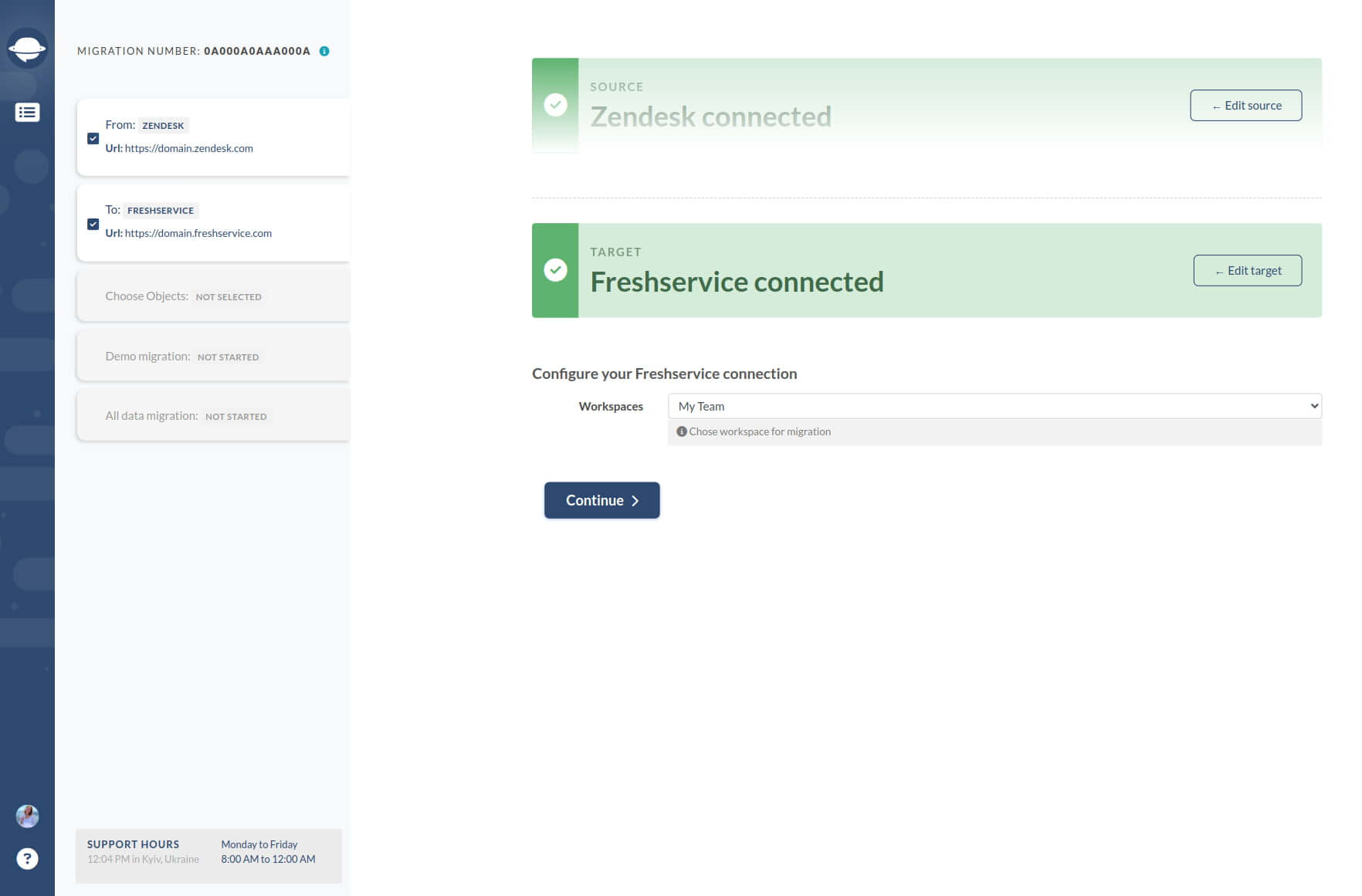 Freshservice conectado - Asistente de Migración