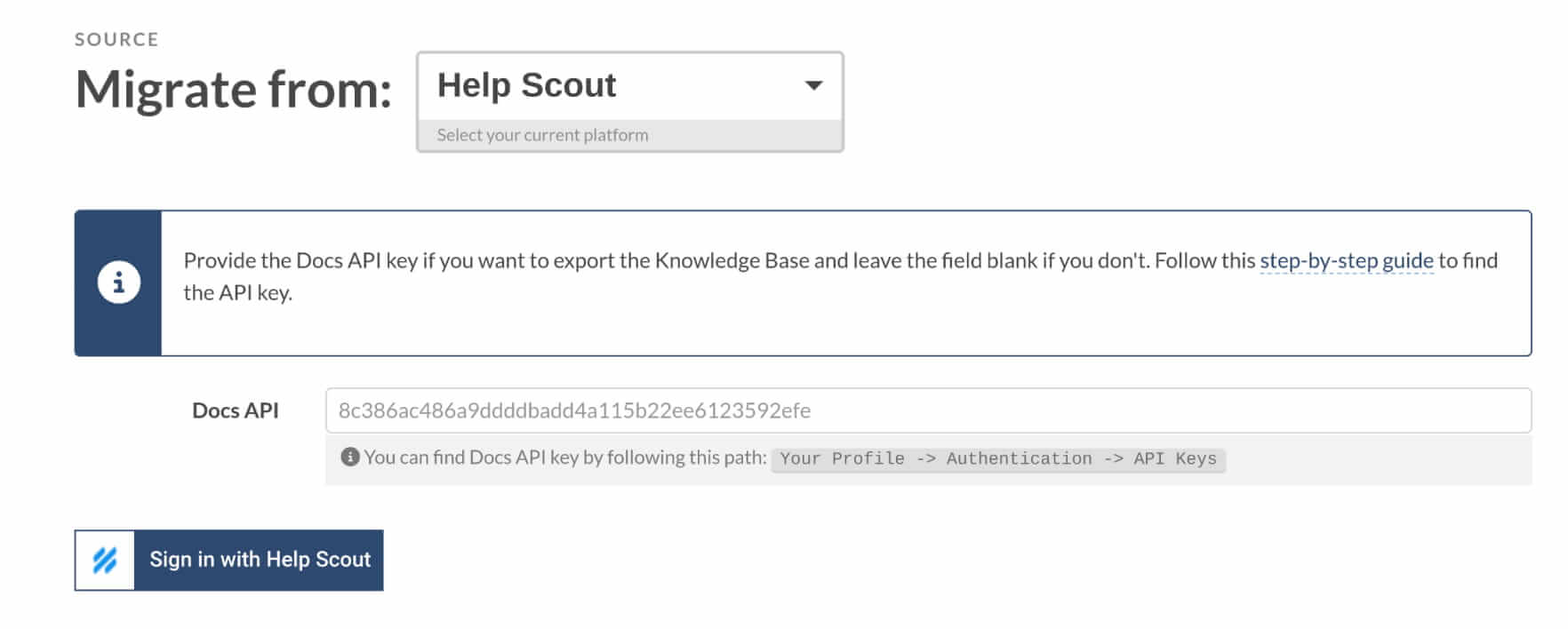 Help Scout Source - Migration Wizard