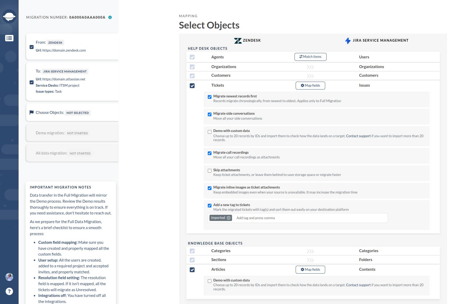 Jira Service Management - select objects