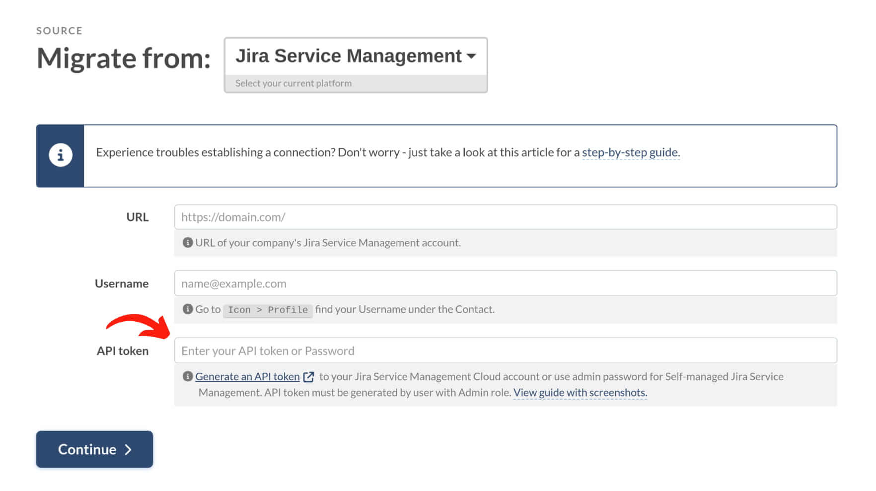 Migración de Jira Service Management - Migration Wizard