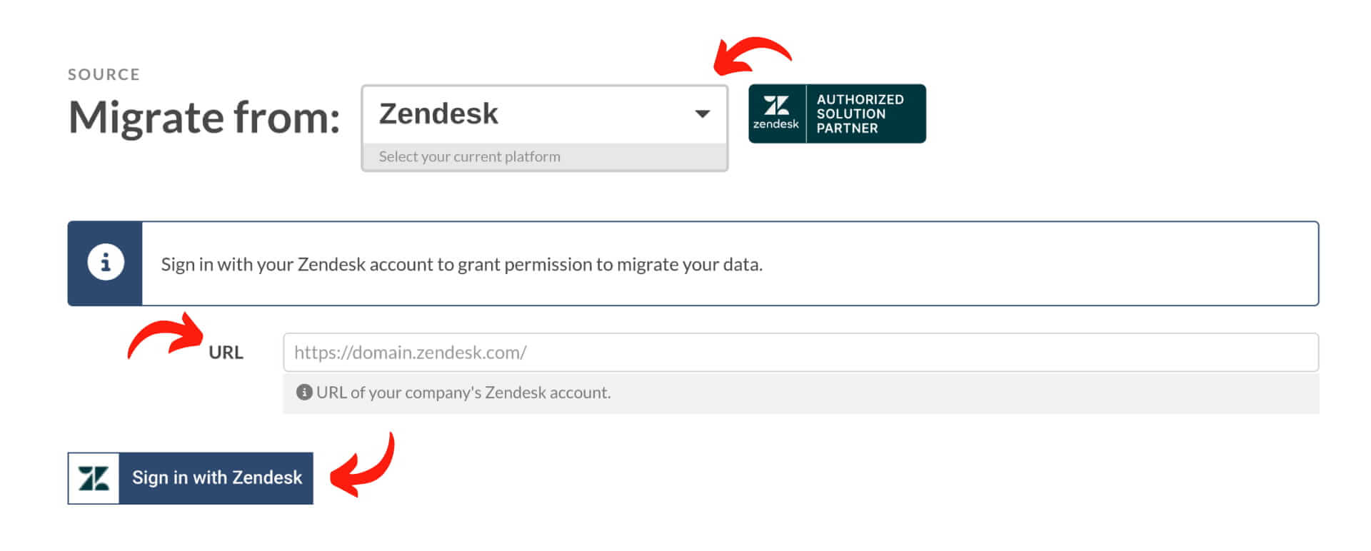 Sign in with Zendesk - Source Step