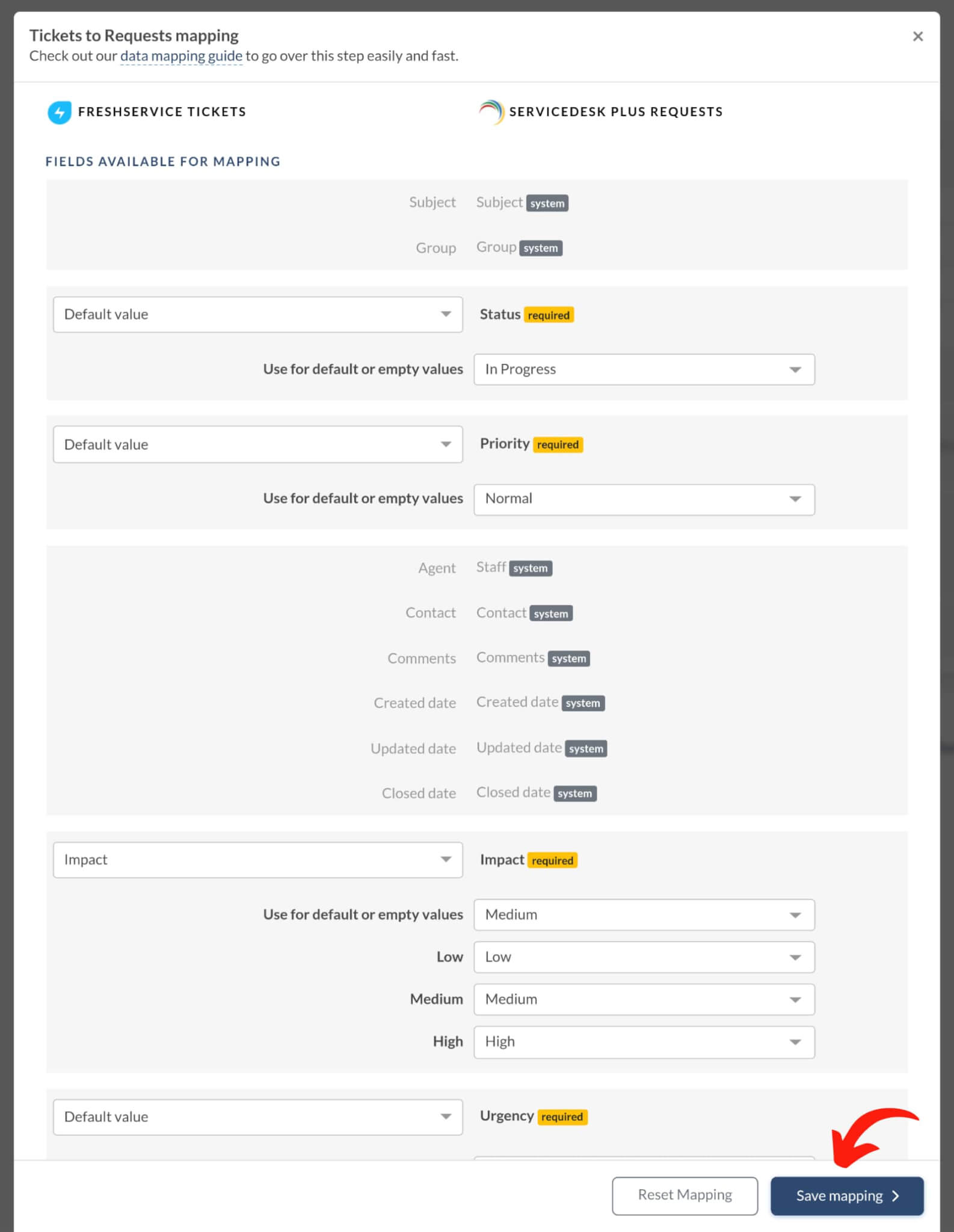 ServiceDesk Plus Import- Tickets mapping