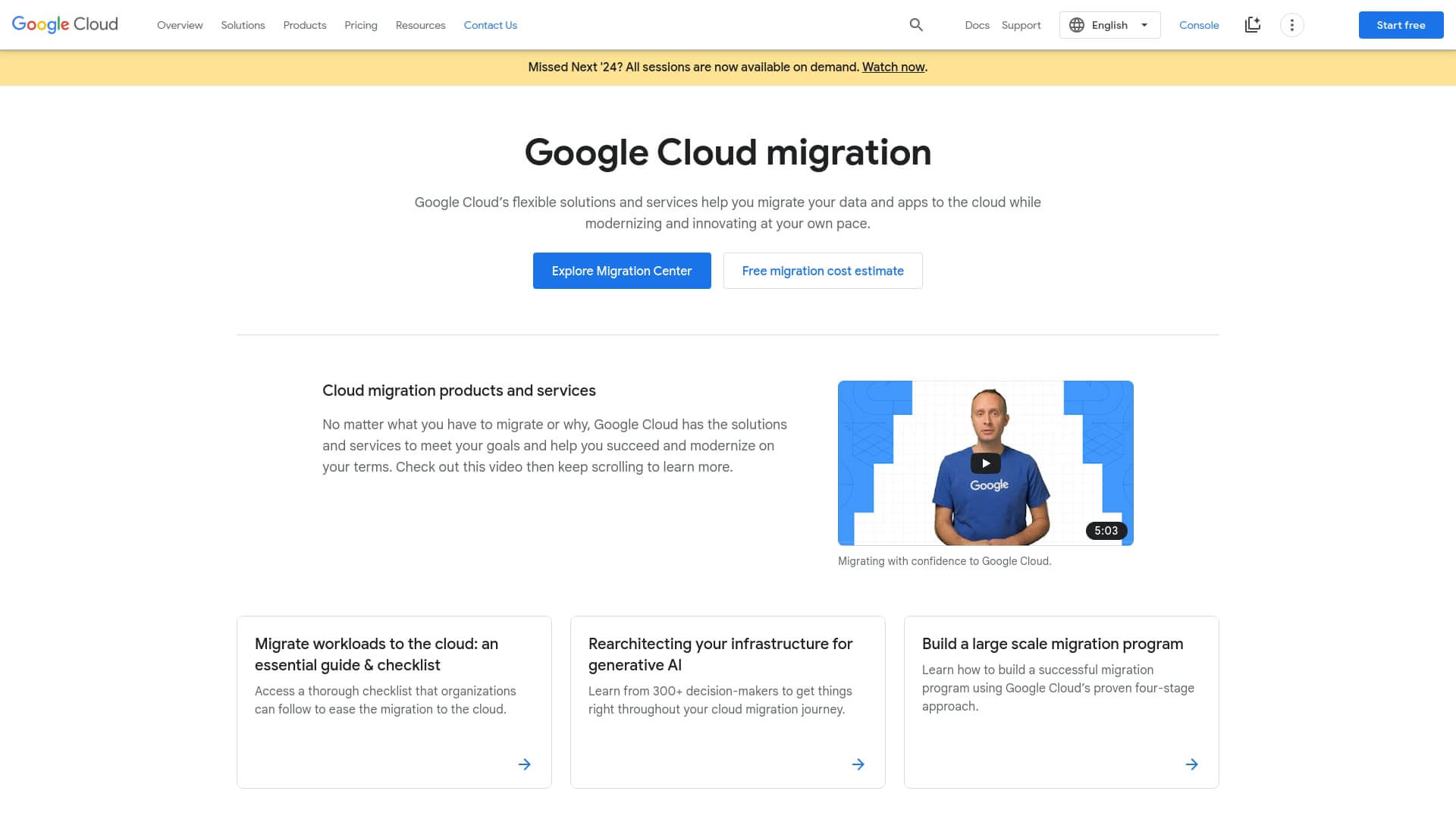 Google Cloud Migration Tools - Página inicial