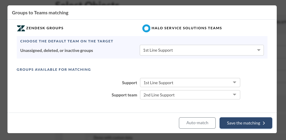 Halo Service Solutions - Groups matching