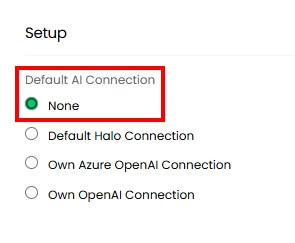 Halo Default AI Connection Halo Default AI Connection