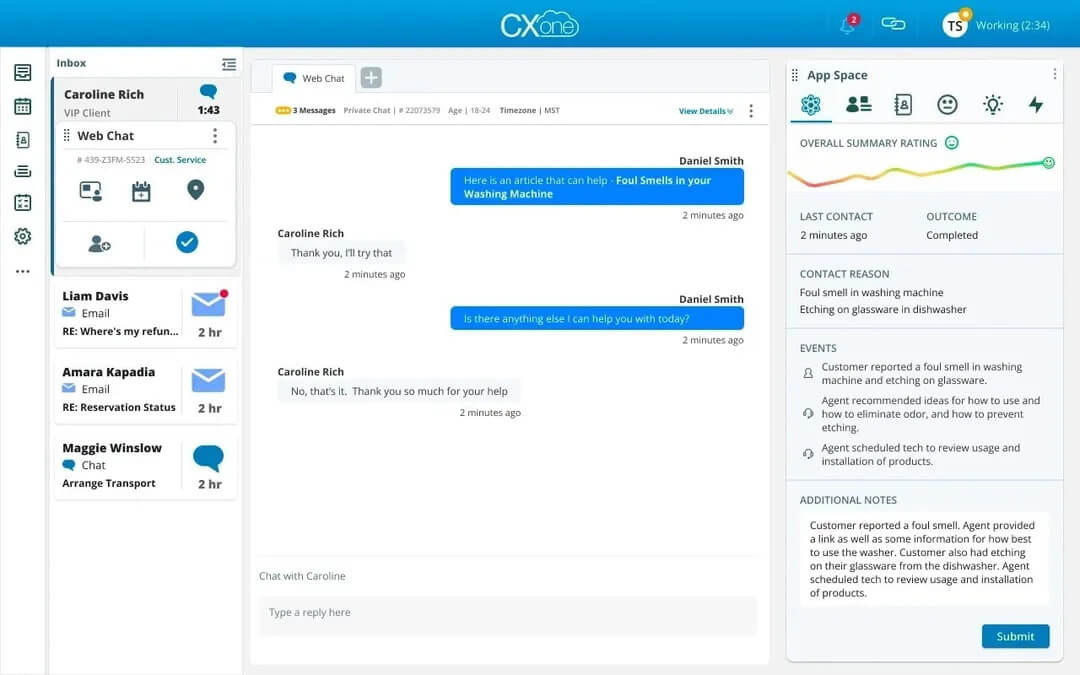 NICE CXone Enterprise-Kundensupport-Lösung