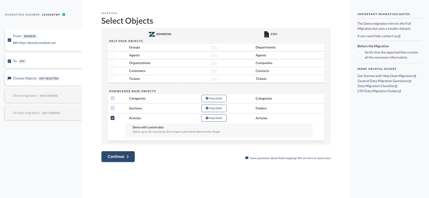 Zendesk Knowledge Base Data Mapping