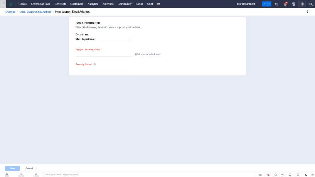 Provedor de E-mail Zoho Desk