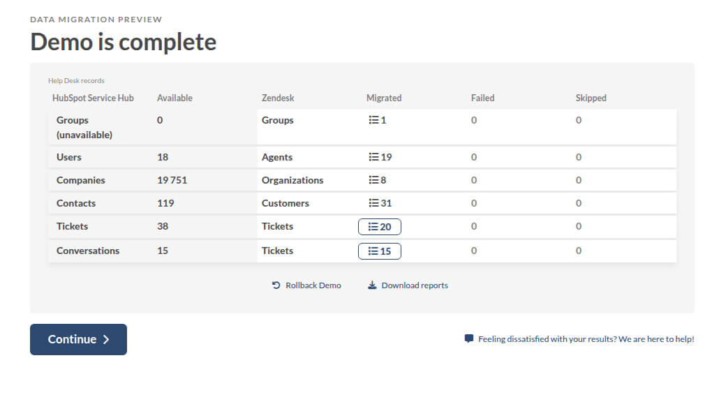 HubSpot Service Hub - Demo Migration