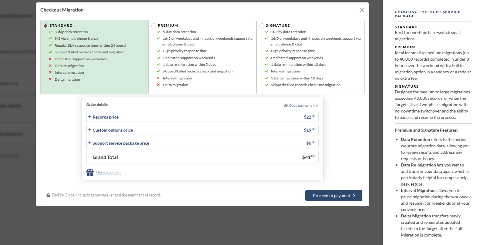 Help Desk Migration - Checkout Page