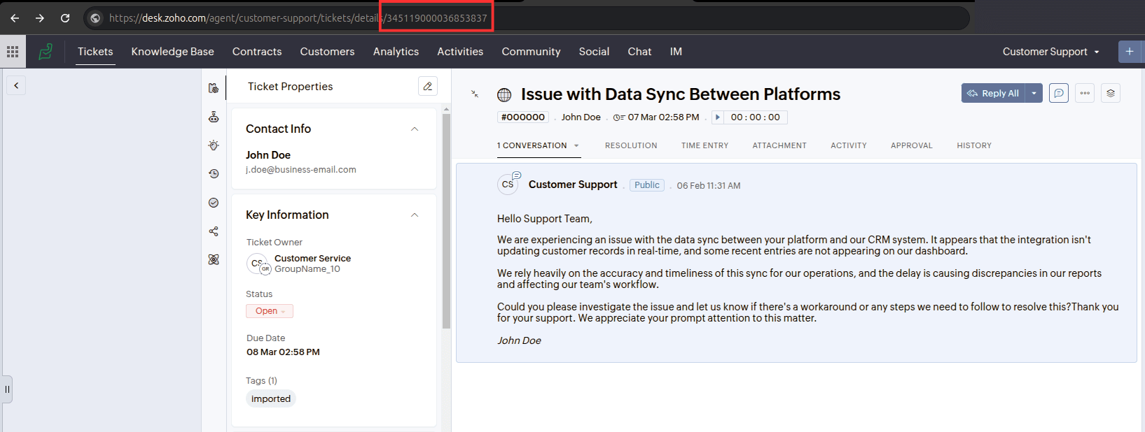 Help Desk Migration Wizard - Find Zoho Desk ticket ID