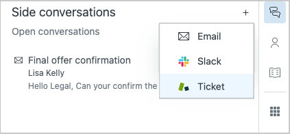 Panel de Conversación Secundaria Zendesk