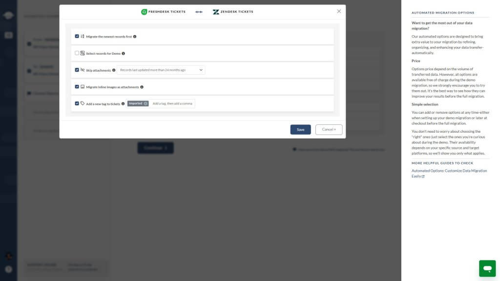 Zendesk Migration Checklist Automated Options