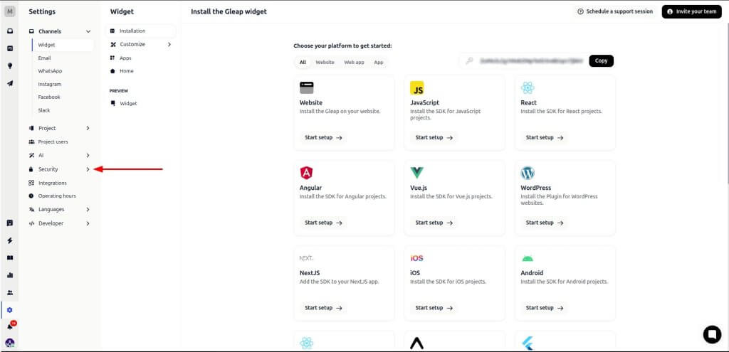 Gleap Sicherheit