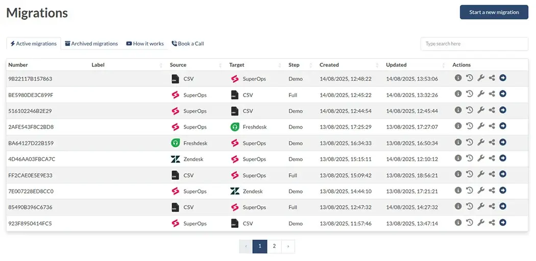 New Migrations Dashboard UI