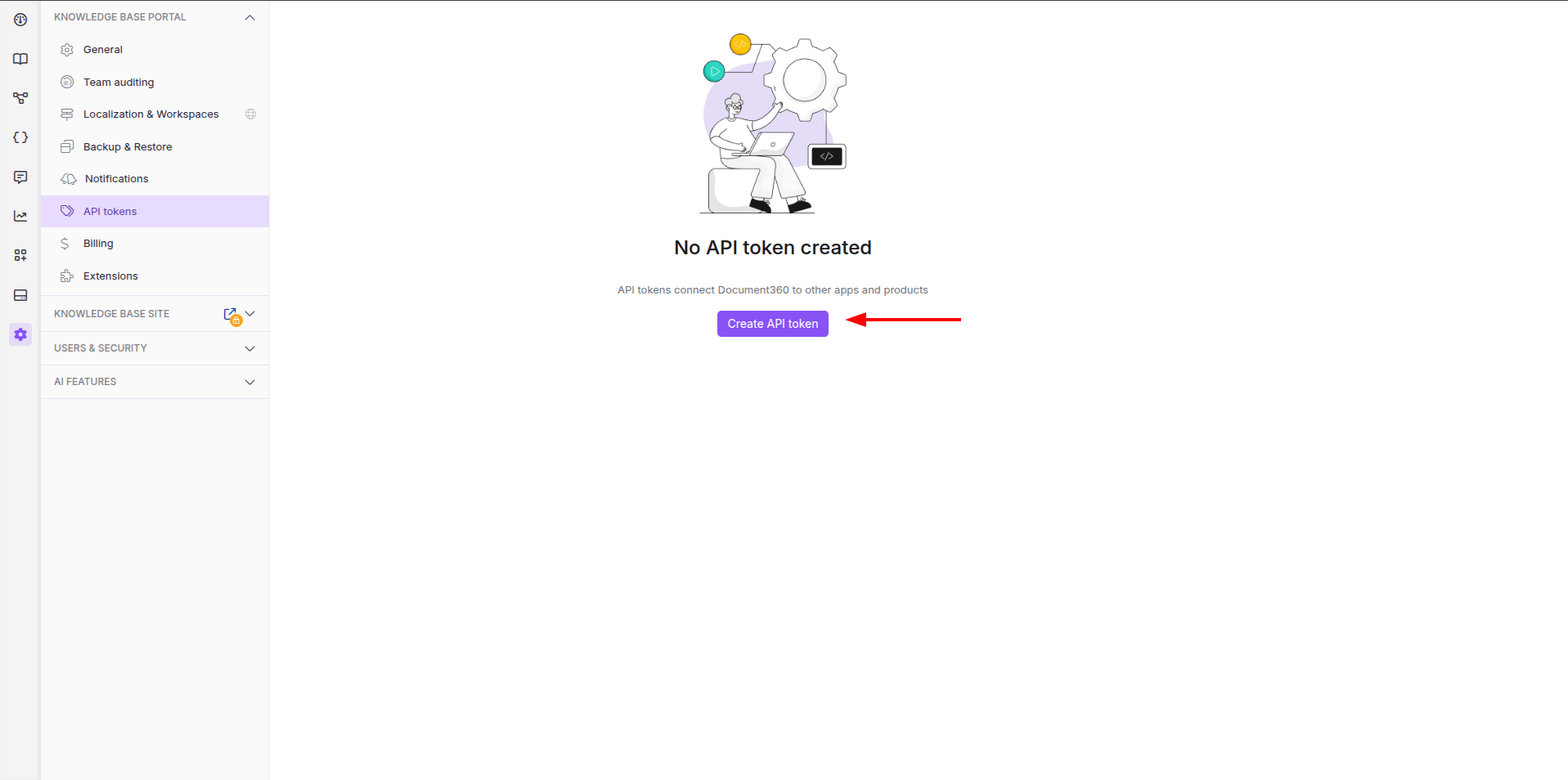 Document360 Create API Token