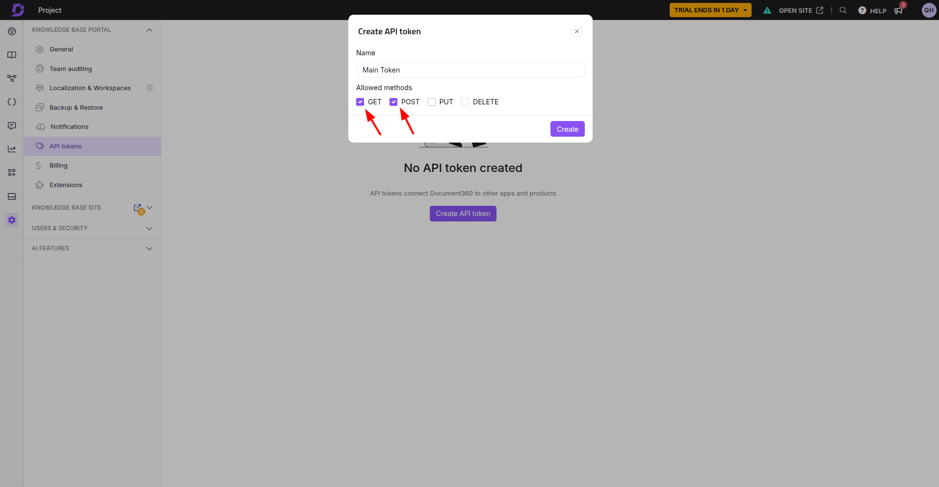 Document360 Configure the Token