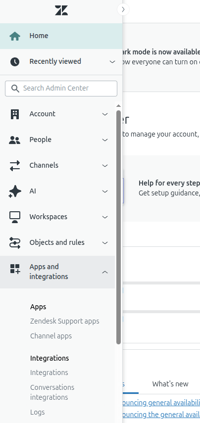Integrações de Aplicativos Zendesk
