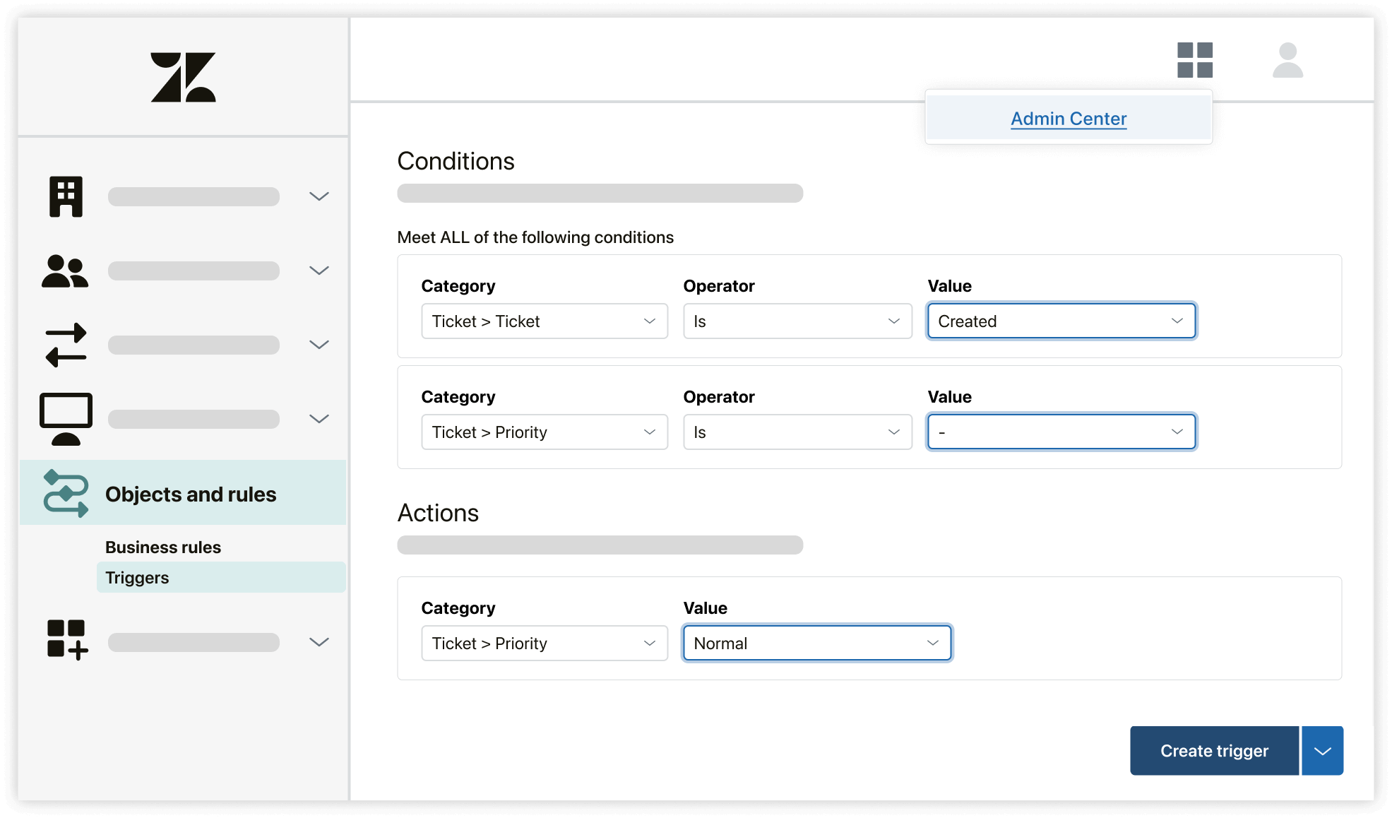 Criar gatilho que define prioridade para todos os tickets
