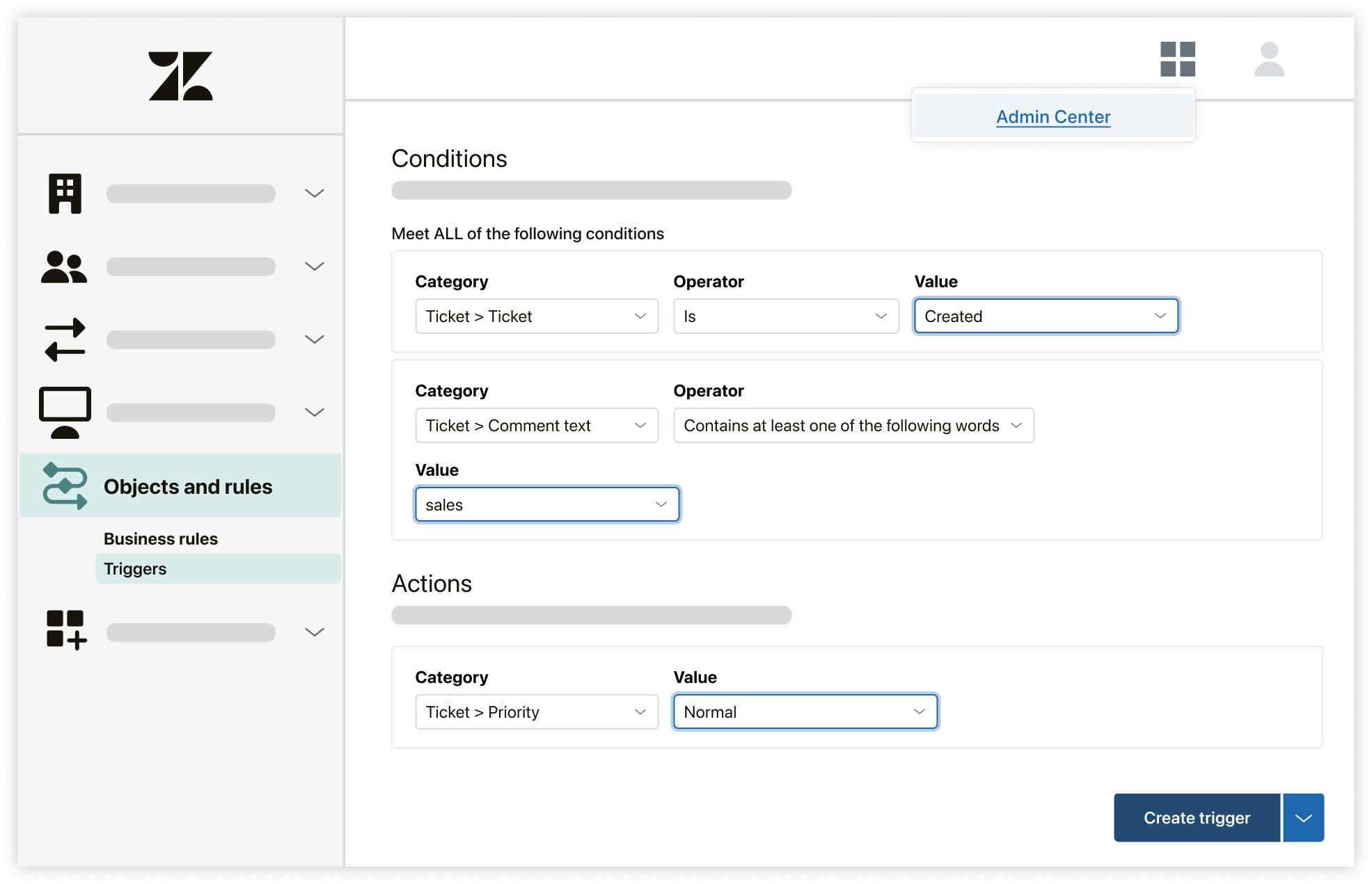 Criar gatilho para todos os tickets
