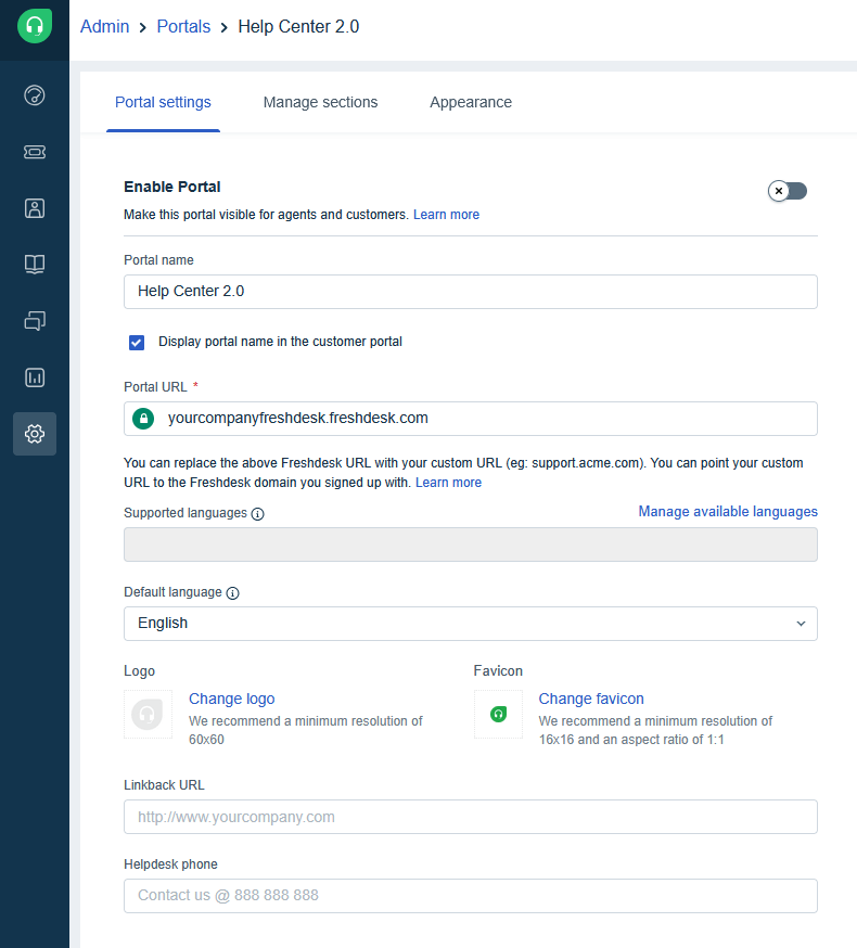 Branding do Centro de Ajuda