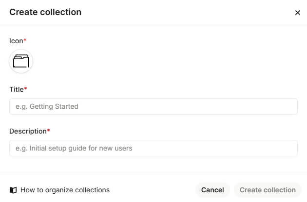 Criar Coleção Intercom