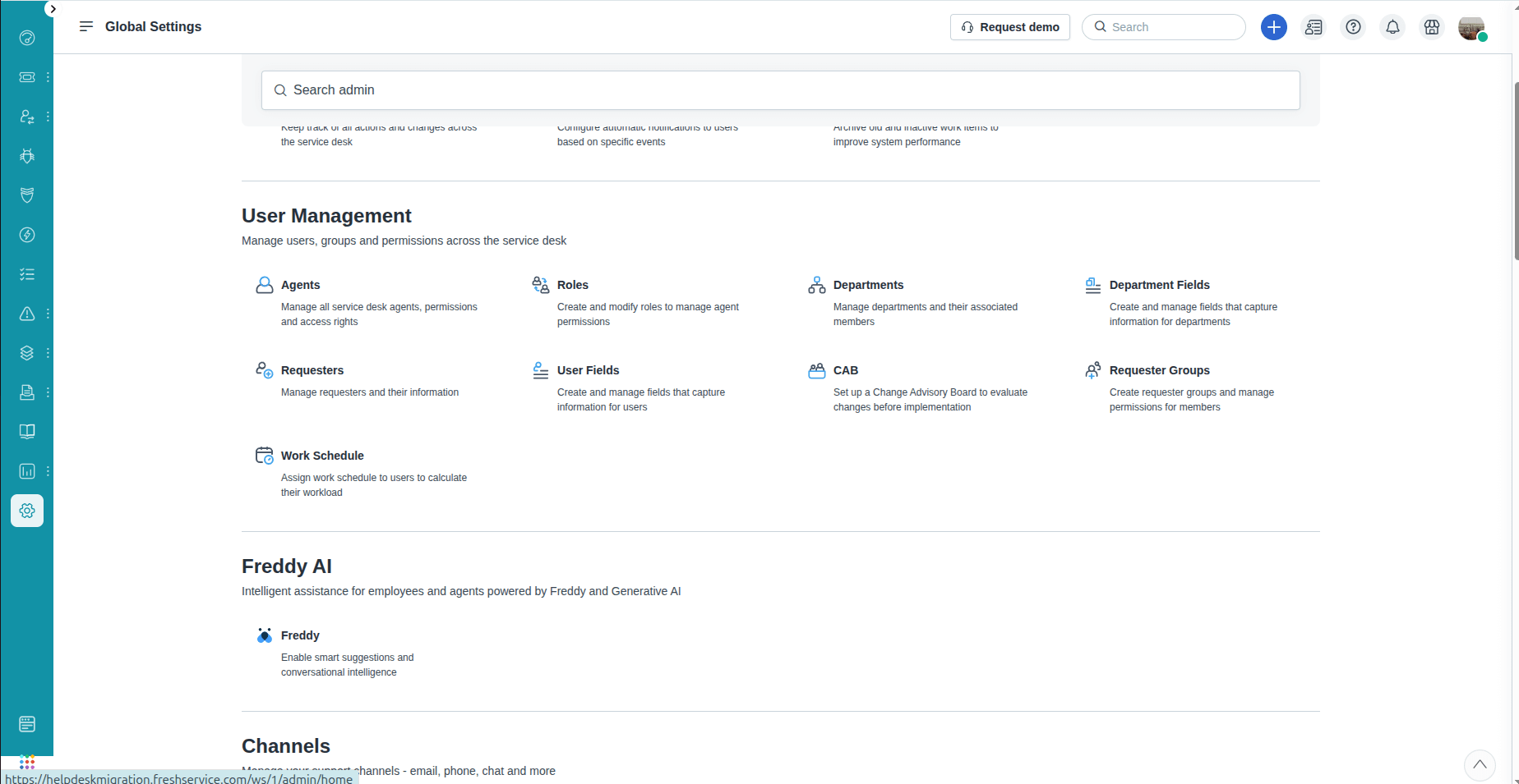 Passos para adicionar agentes e solicitantes