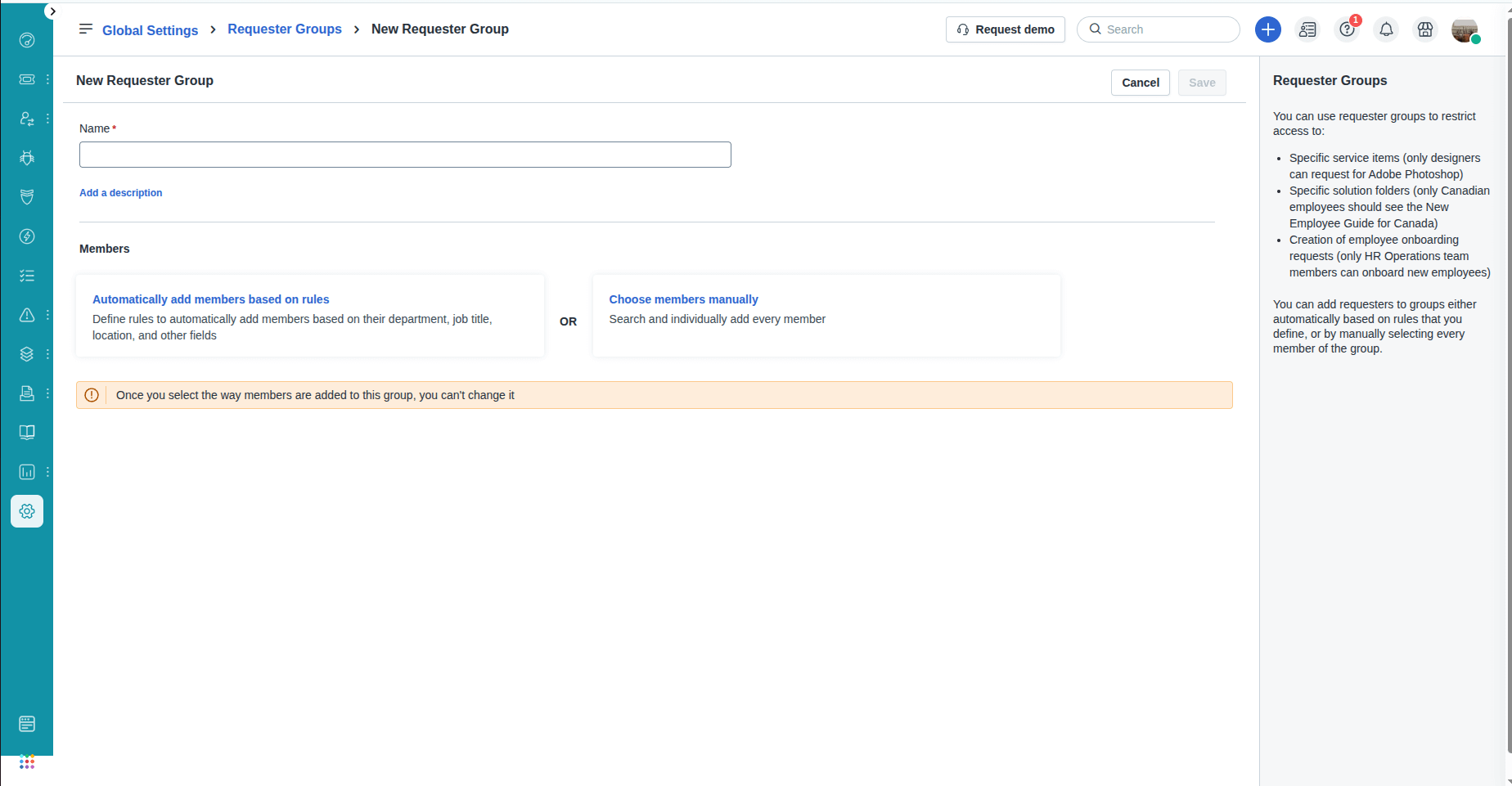 Adicionar grupo no Freshservice