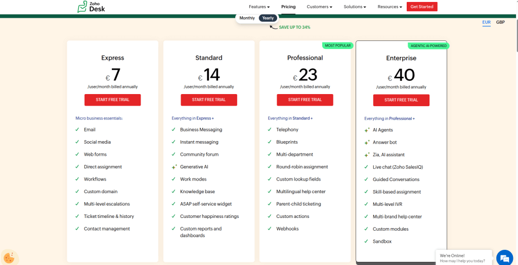Zoho Desk Pricing Zoho Desk Pricing