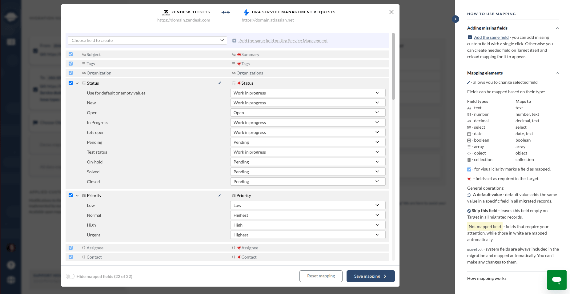 Zendesk to Jira Mapping