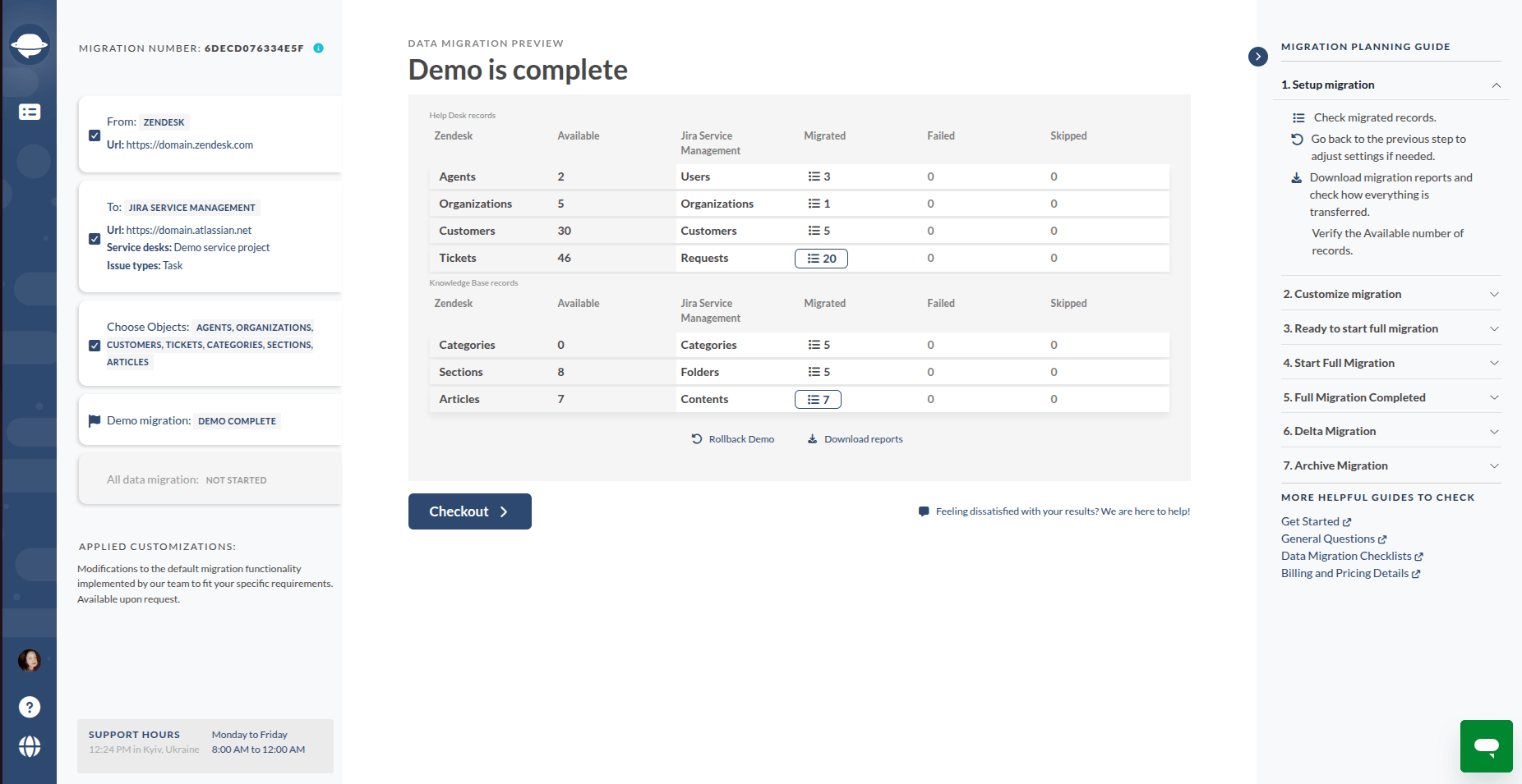 Démonstration de migration Zendesk vers Jira 
