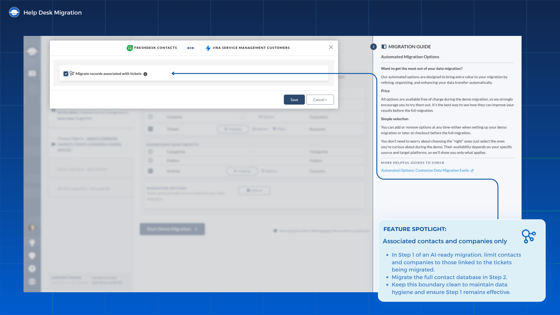 Migrate records associated with tickets