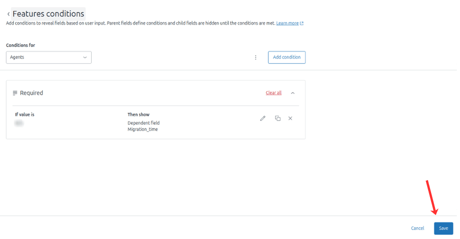 Admin Zendesk - Kondisi Bidang Kustom Tersimpan Admin Zendesk - Kondisi Bidang Kustom Tersimpan
